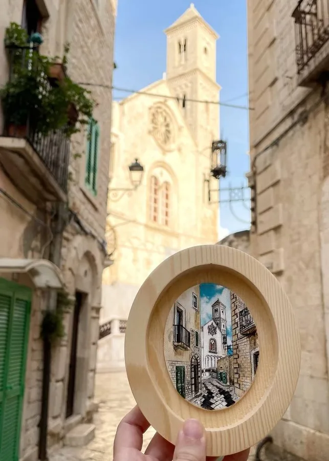 Concattedrale di Santa Maria Assunta, acrilico su tela ovale 9×7 cm