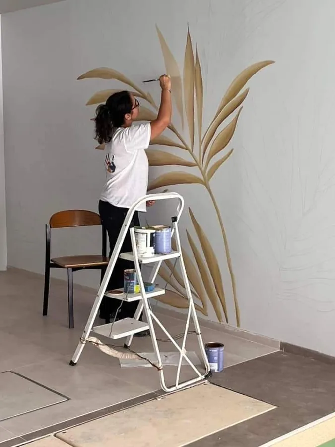 Dipinto murale in lavorazione